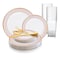 Smarty Had A Party White with Red and Gold Chord Rim Plastic Wedding Value Set, 360PK 620BGVS60 - alternate 1